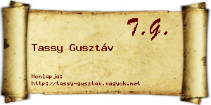 Tassy Gusztáv névjegykártya